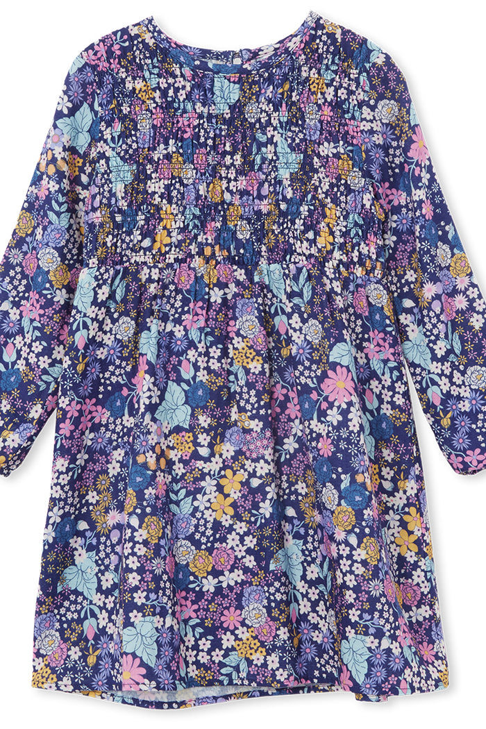 Winter Bouquet Shirred Dress