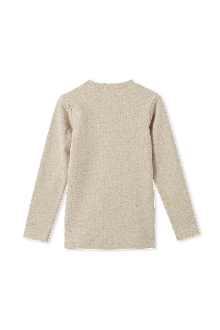 NATURAL MARLE RIB HENLEY