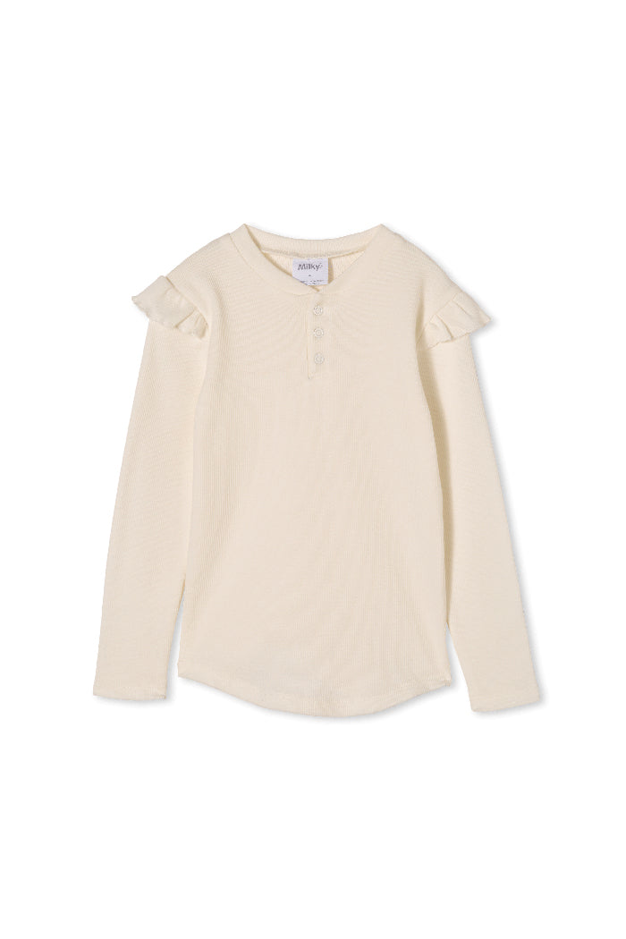 OFF WHITE RIB HENLEY