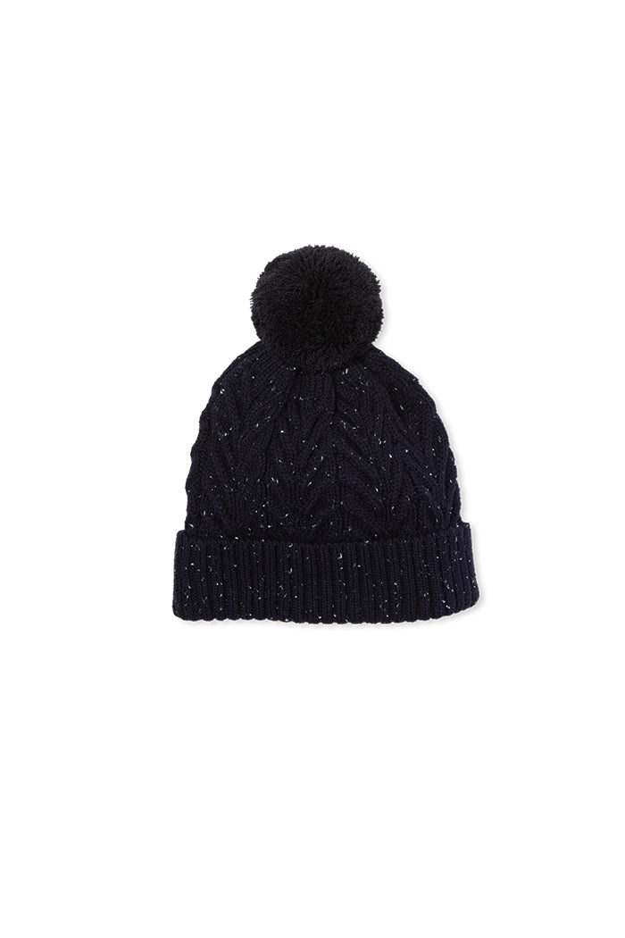 Navy Fleck Beanie