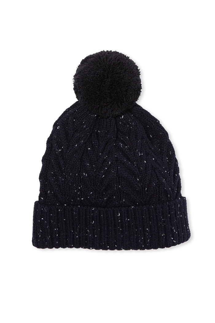 Navy Fleck Beanie