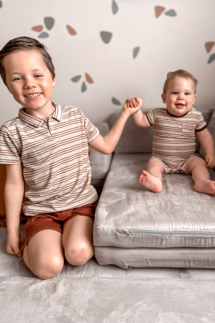 STRIPE TERRY TOWELLING POLO