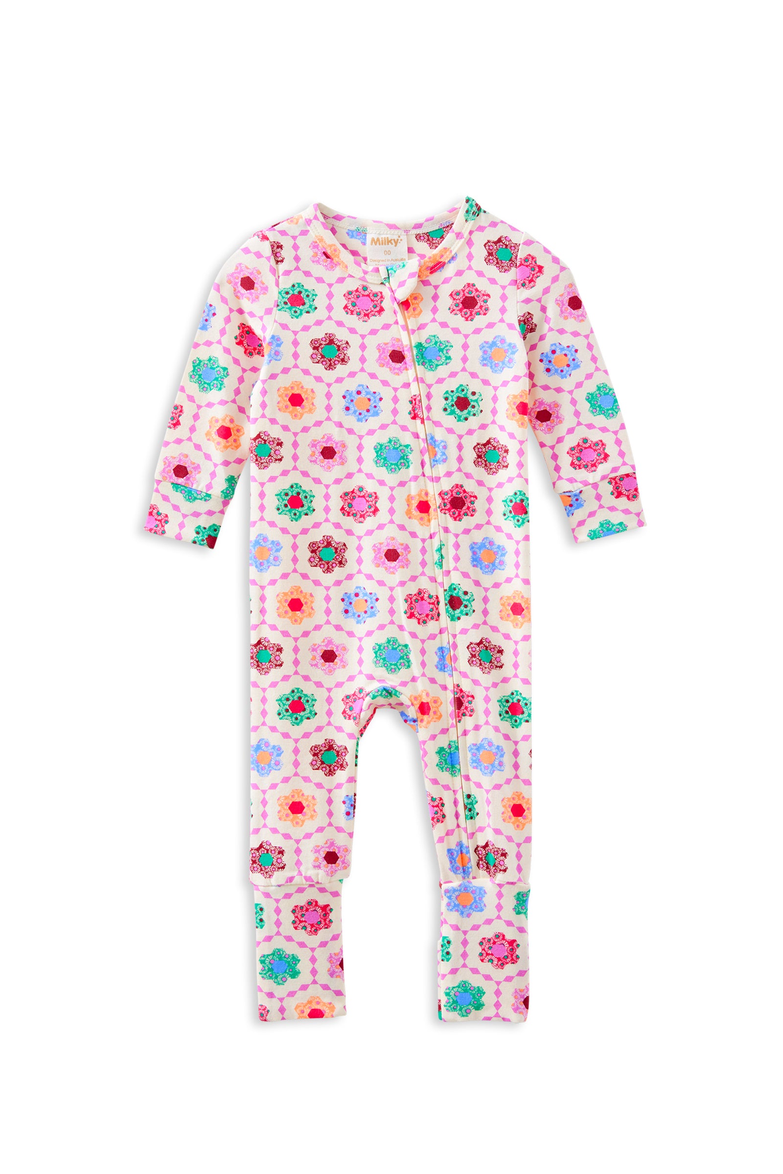 Honeycomb Bloom Zip Romper