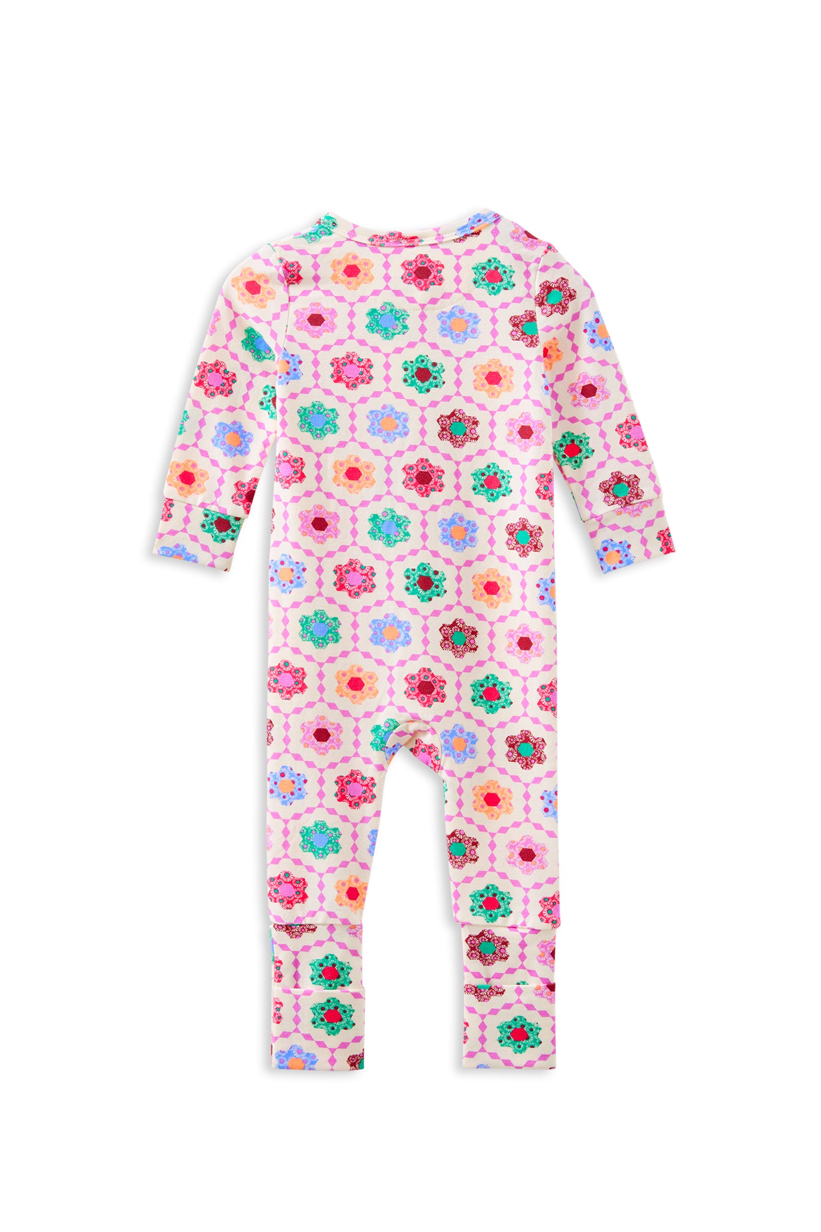 Honeycomb Bloom Zip Romper