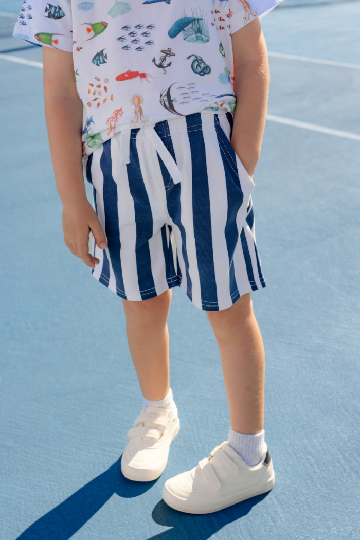 Stripe Fleece Short