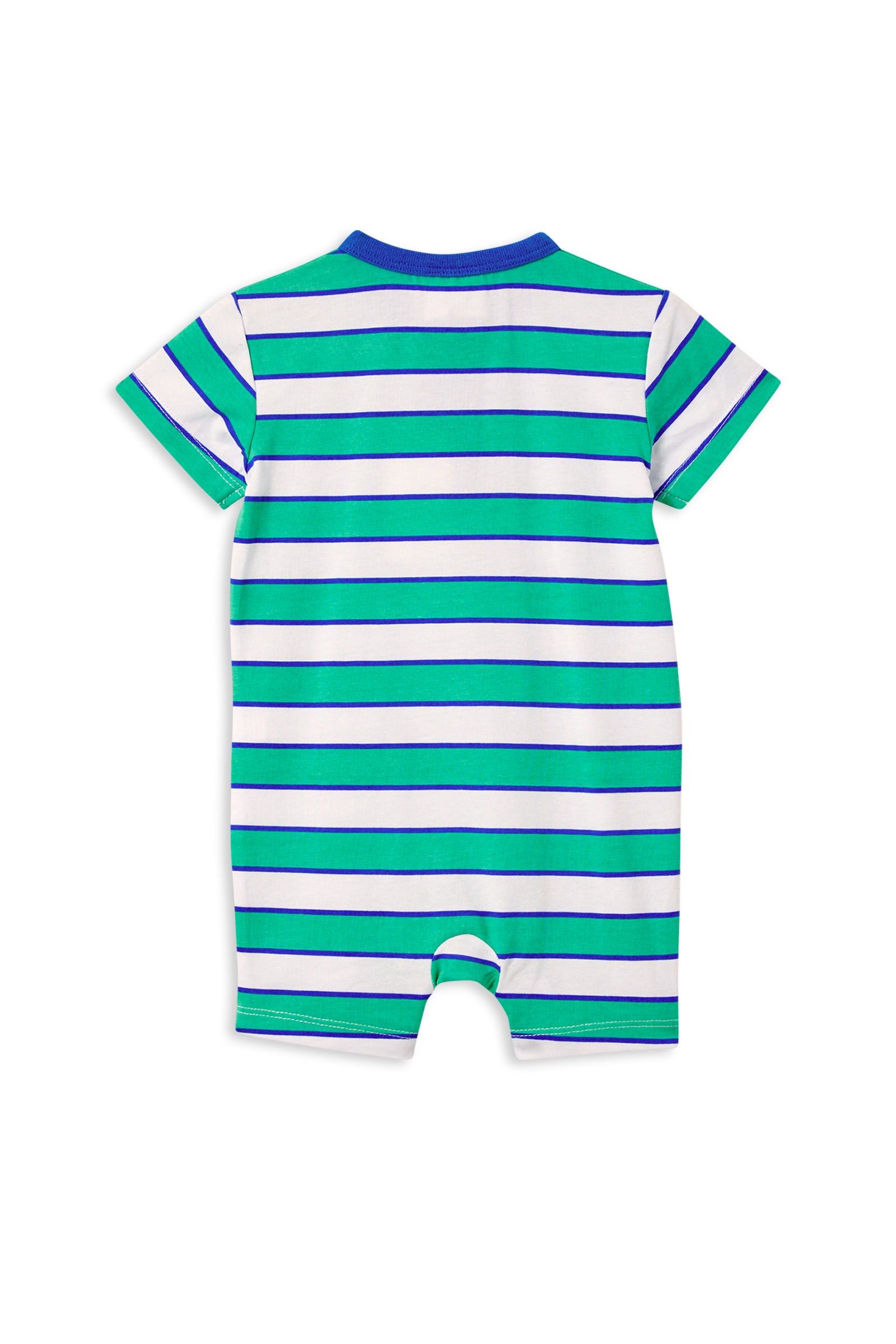 Green Stripe Henley Romper