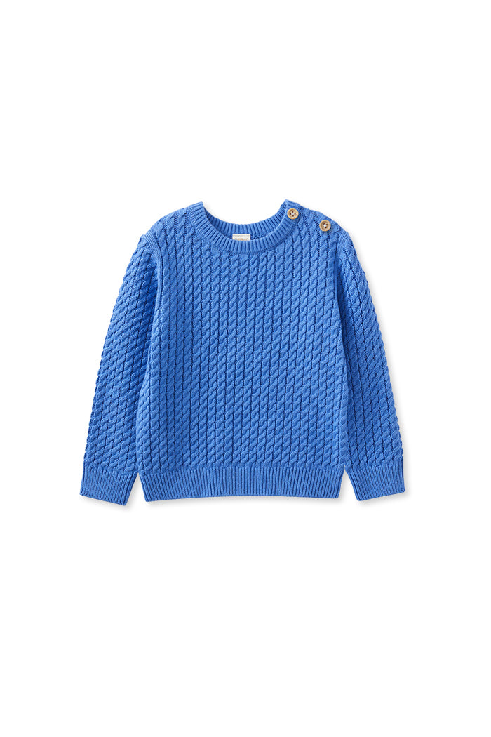 Blue Cable Knit Jumper