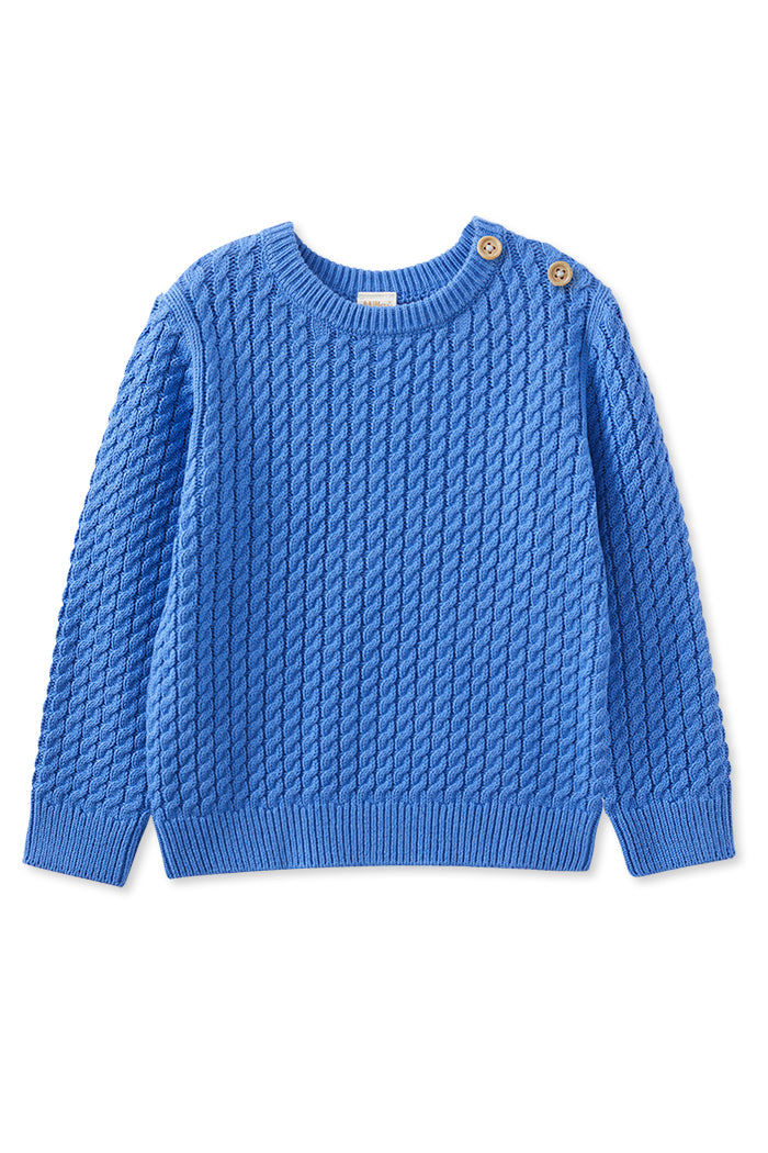 Blue Cable Knit Jumper