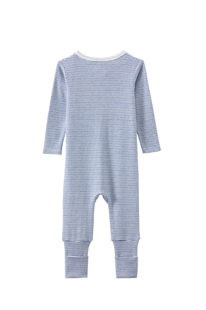 Blue Stripe Zip Romper