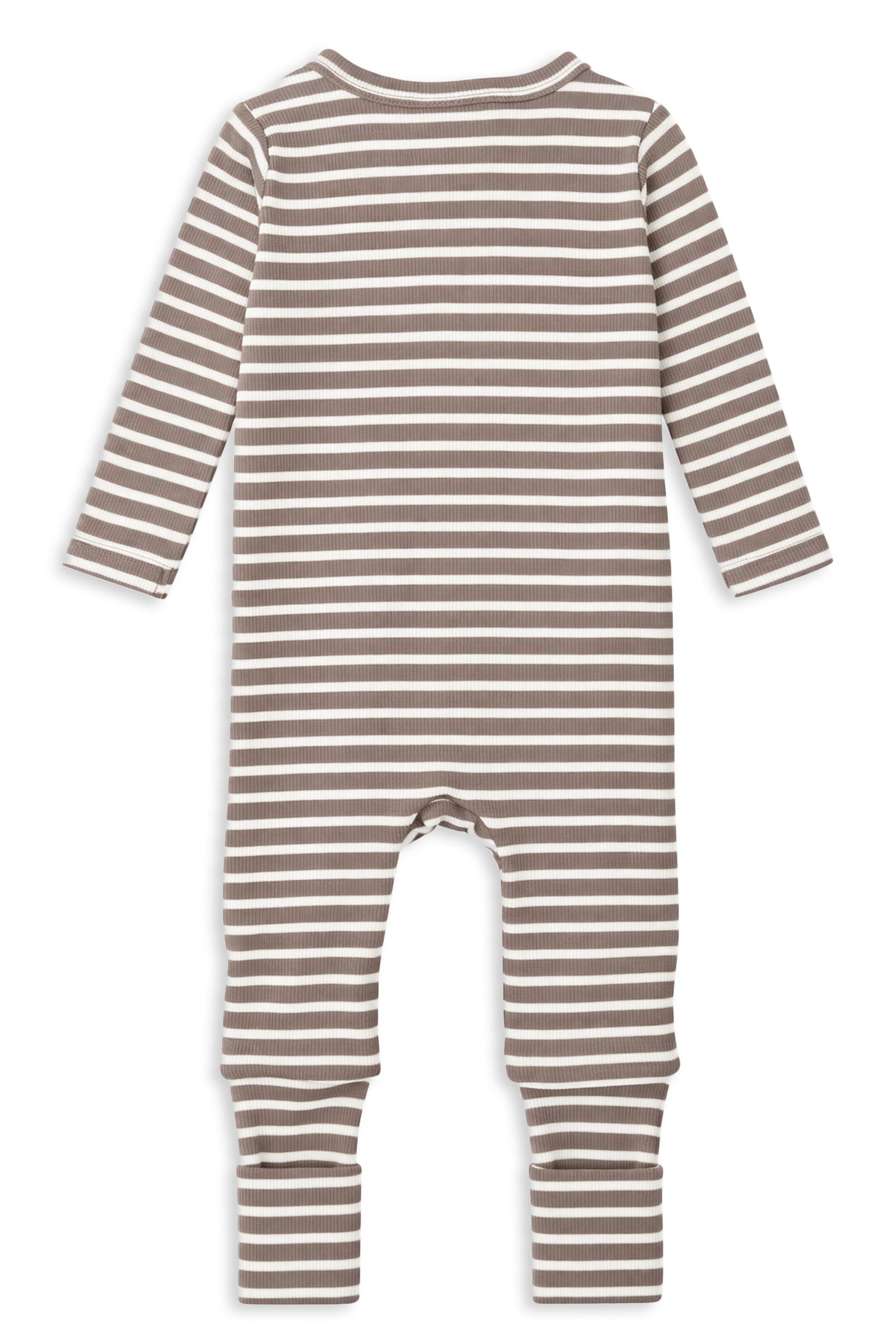 Latte Stripe Zip Romper