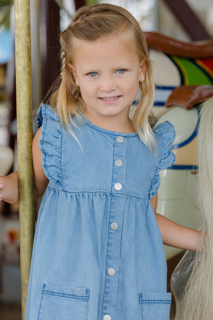 Denim Frill Dress