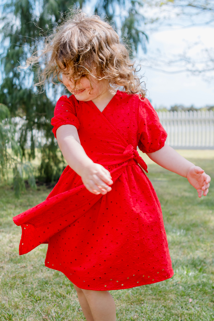 Red Broderie Dress