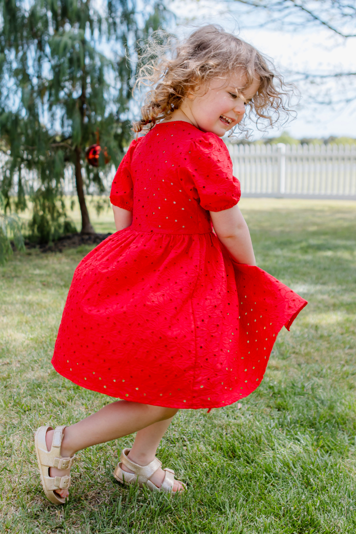 Red Broderie Dress