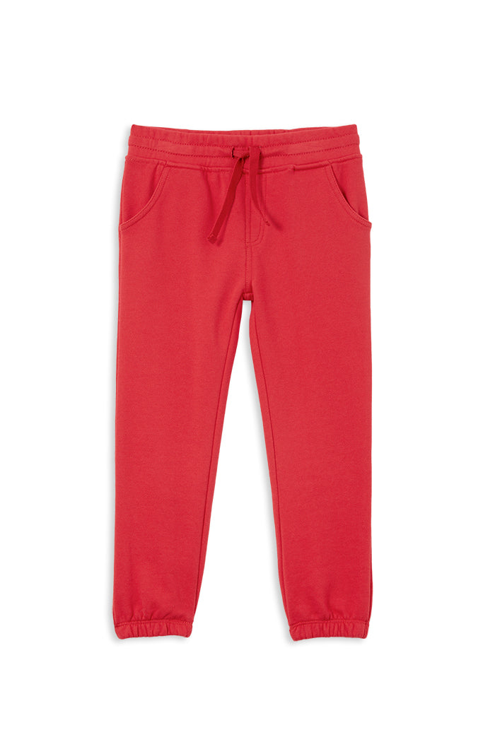 Red Fleece Track Pant