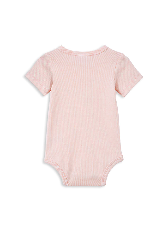 Powder Pink SS Rib Bubbysuit