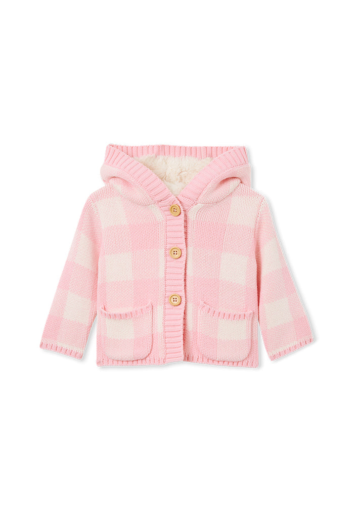 Pink Check Hooded Jacket