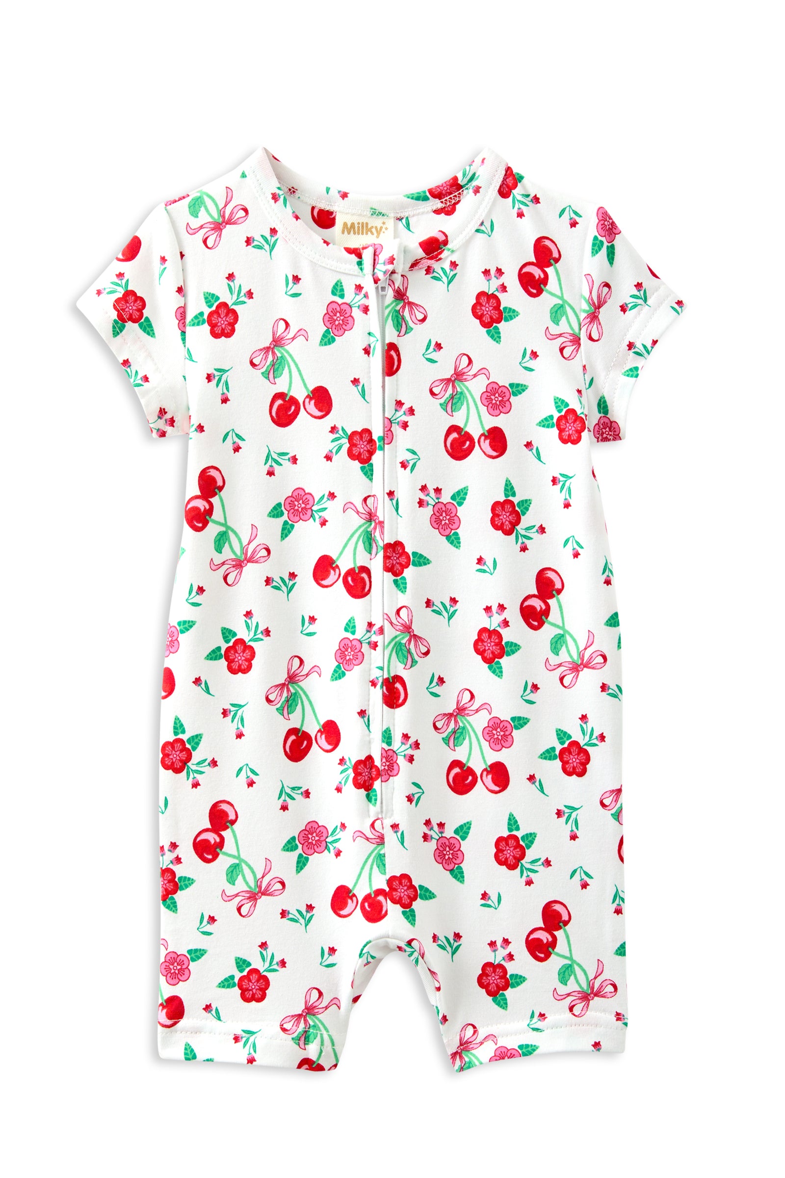 Sweet Cherry Zip Romper