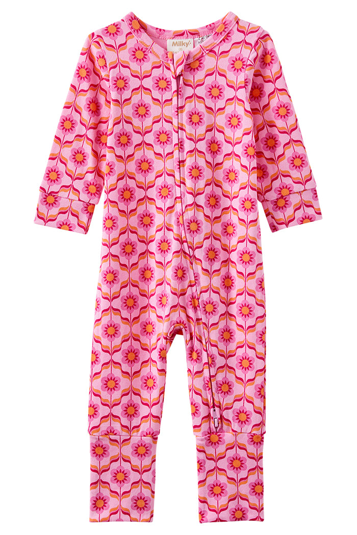 Bubblegum Retro Zip Romper