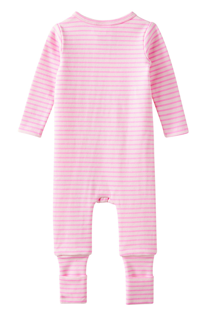 Tickled Pink Stripe Zip Romper