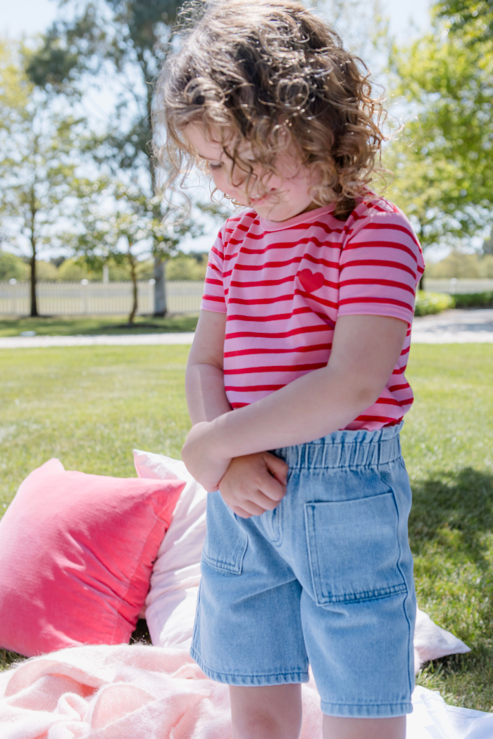 Pink and Red Stripe Tee