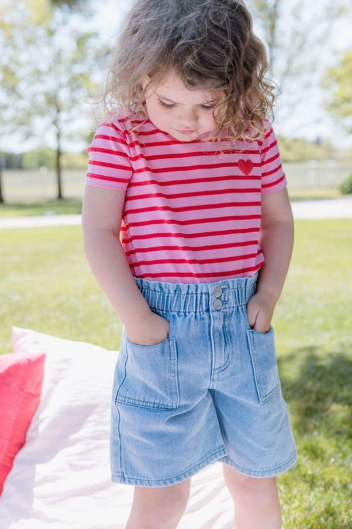 Pink and Red Stripe Tee