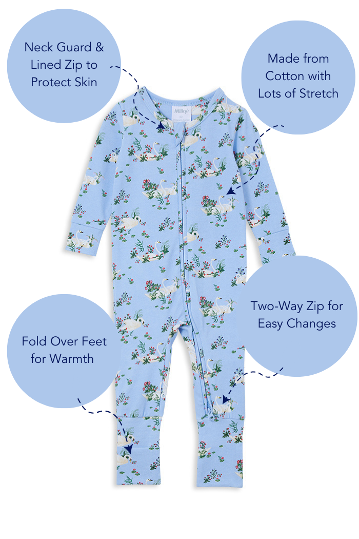 Swans Zip Romper