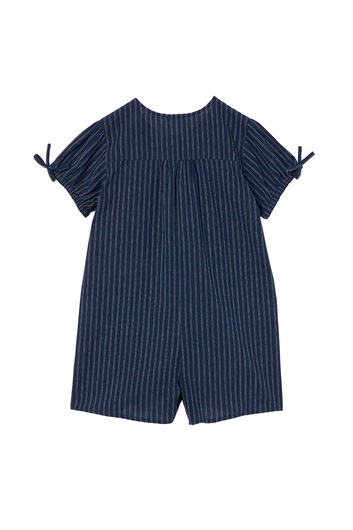 Navy Stripe Linen Playsuit