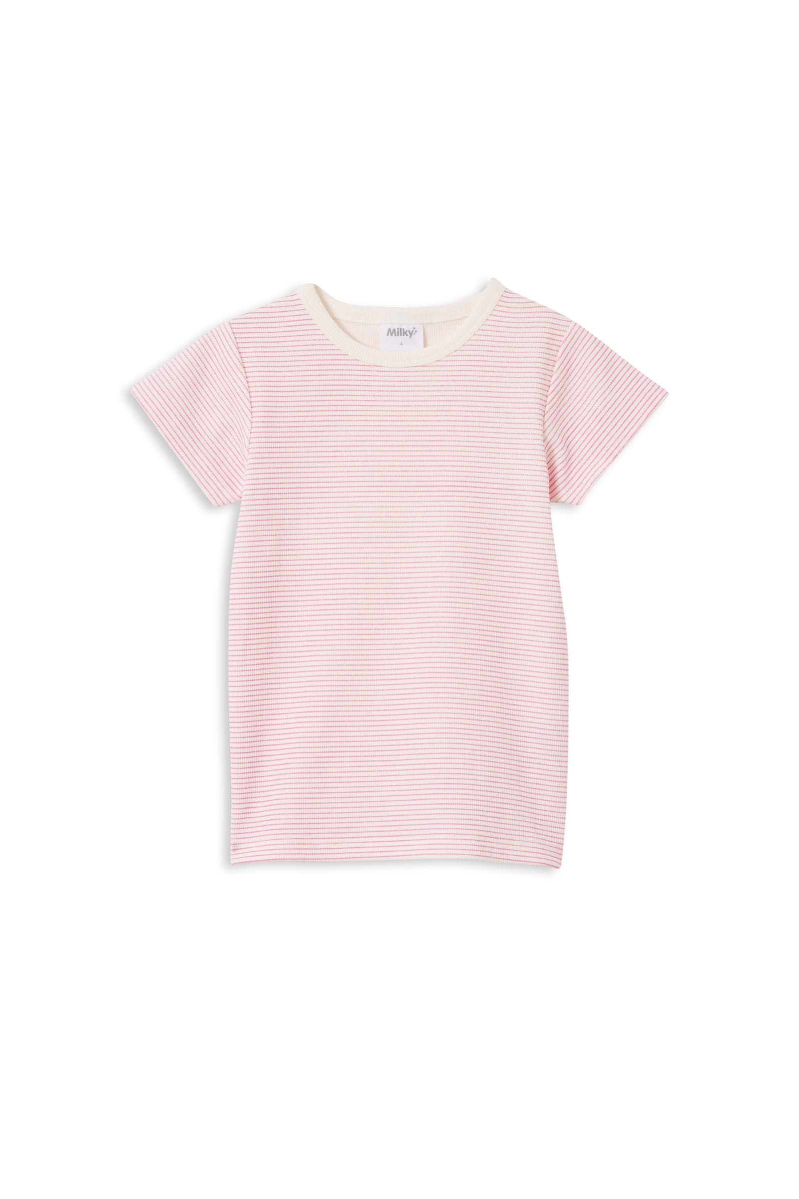 Pink Stripe Rib Tee