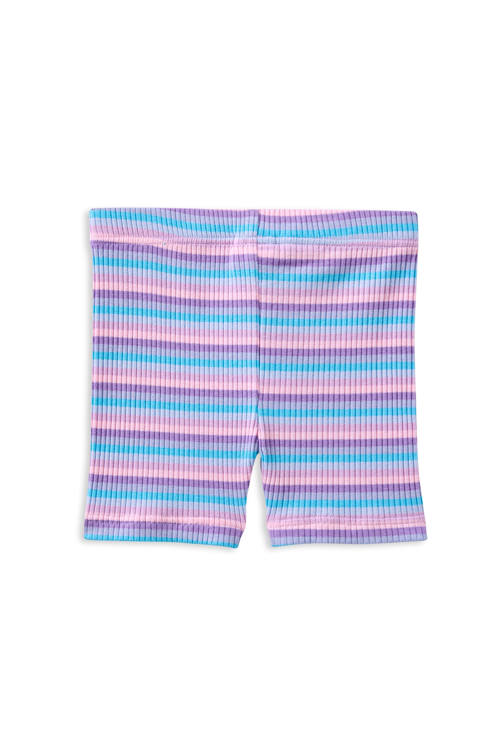 Lilac Stripe Rib Bike Short