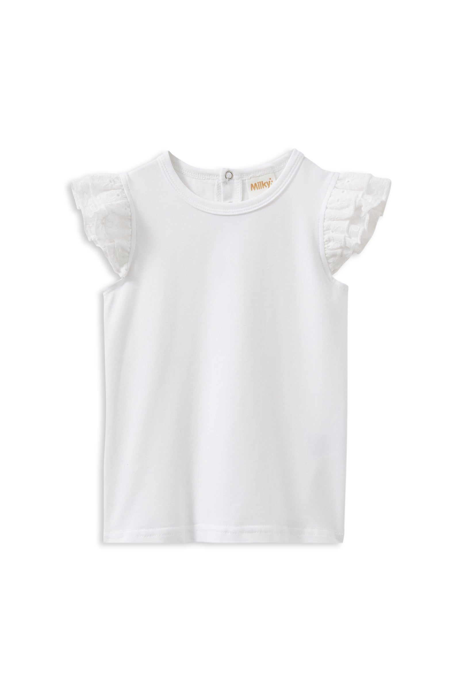White Broderie Frill Tee