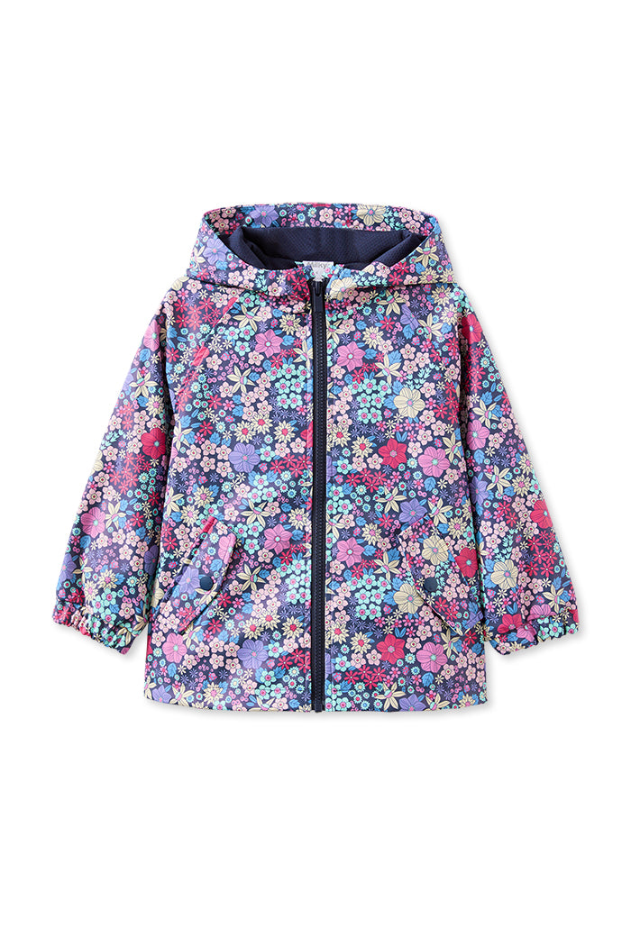 Navy Bloom Rain Jacket