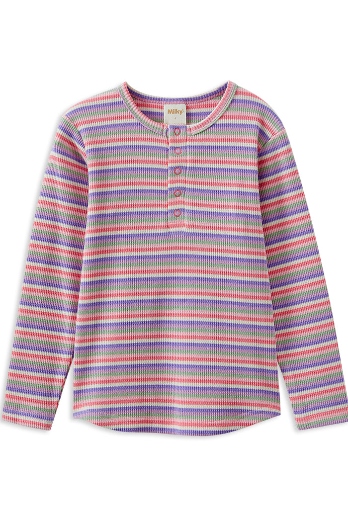 Stripe Waffle Henley