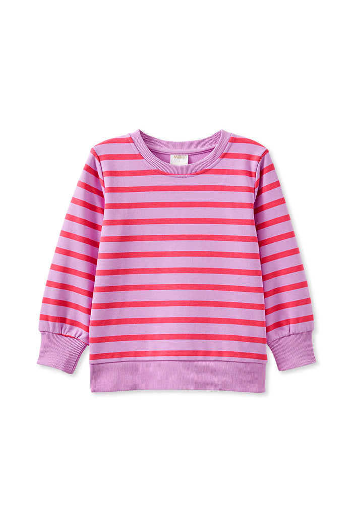 Raspberry Stripe Sweat