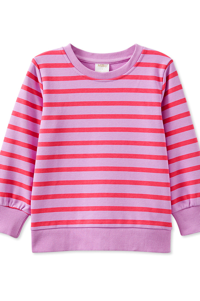 Raspberry Stripe Sweat