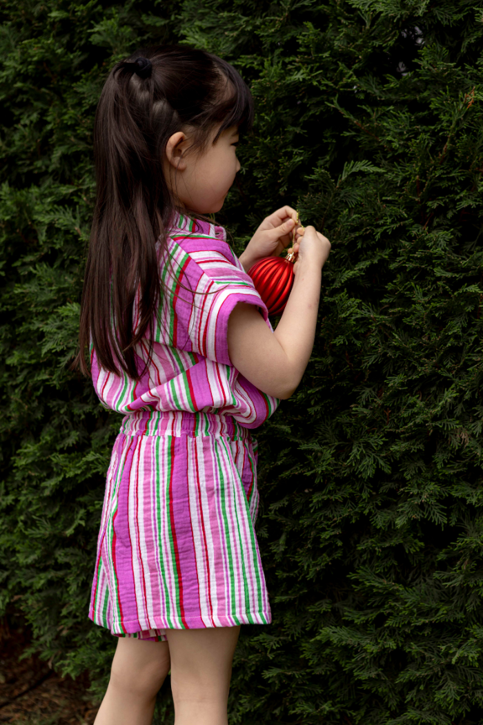 Crinkle Stripe Short