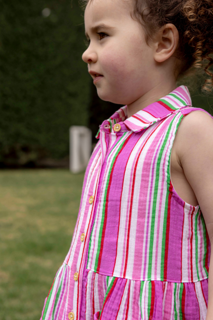 Crinkle Stripe Dress
