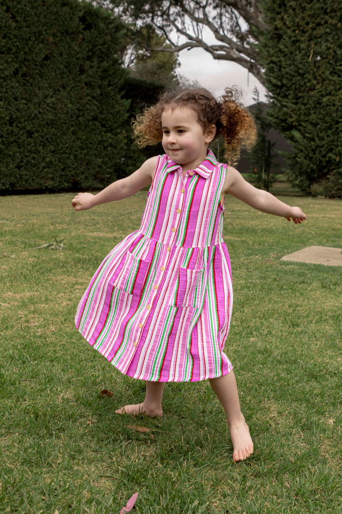 Crinkle Stripe Dress