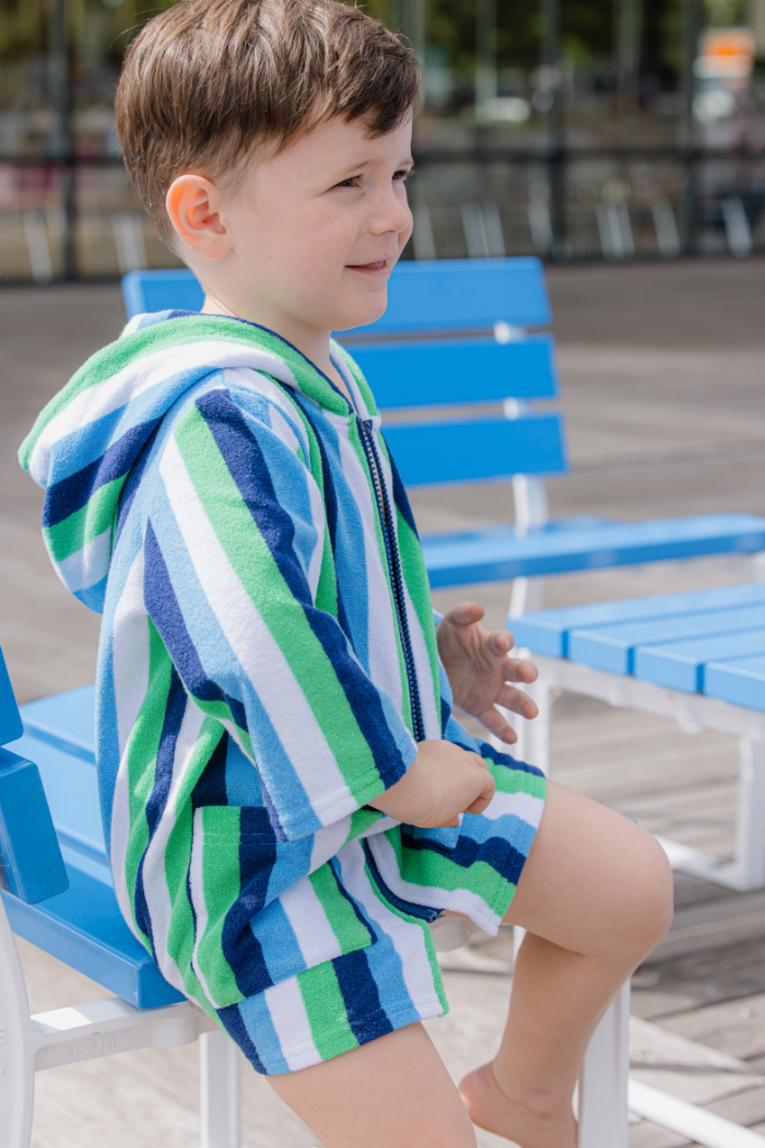 Stripe Terry Towelling Cover Up