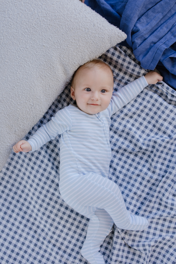 Mist Stripe Zip Romper