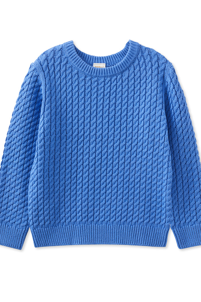 Blue Cable Knit Jumper