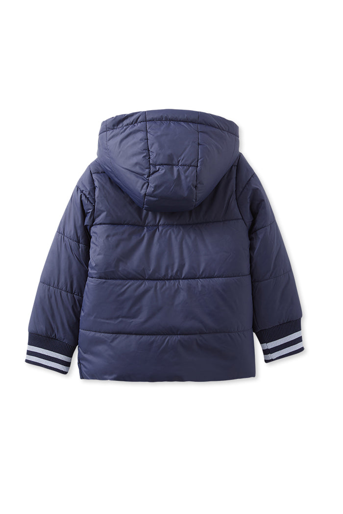 Navy Tipping Puffer Jacket