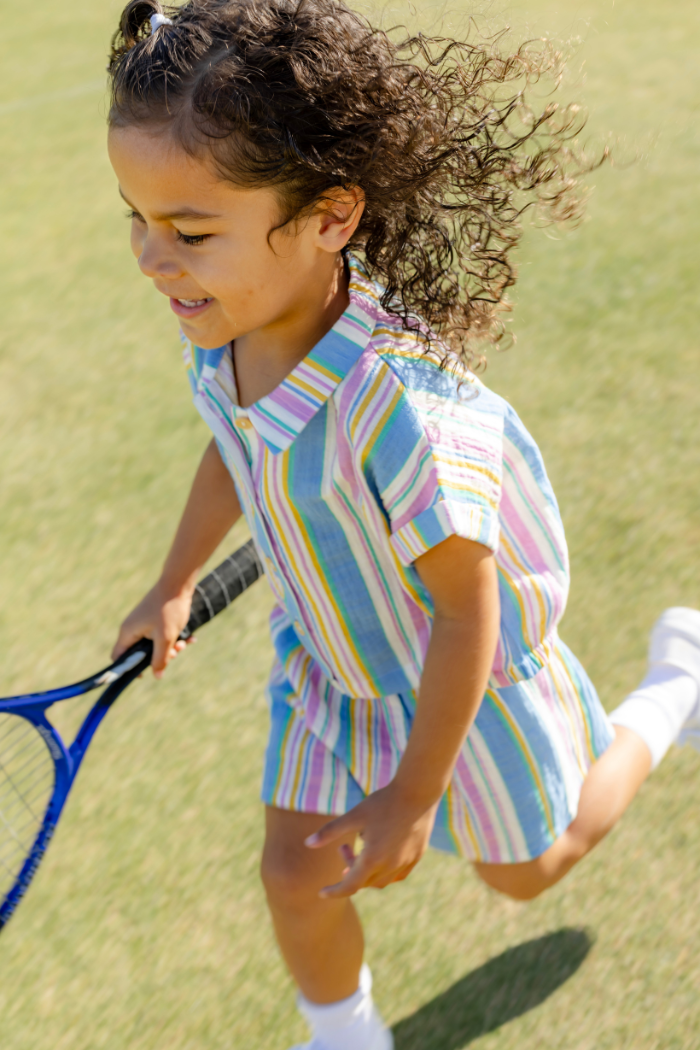 Crinkle Stripe Short