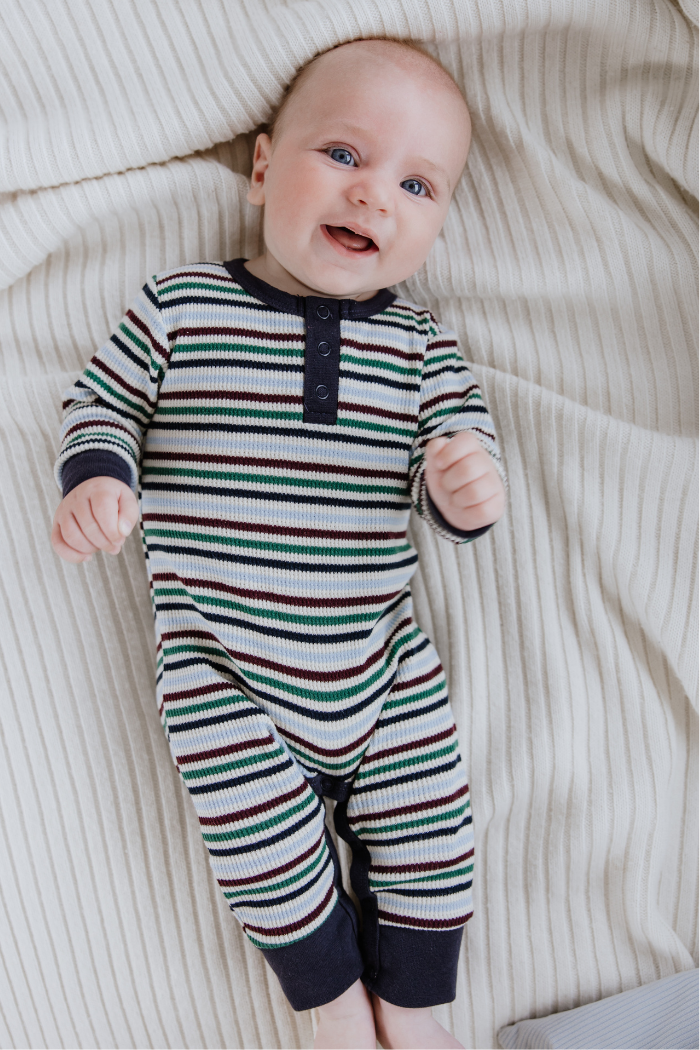 Heritage Waffle Henley Romper