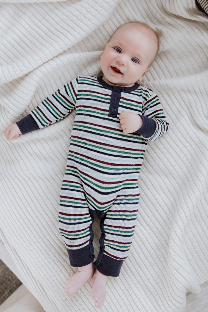 Heritage Waffle Henley Romper