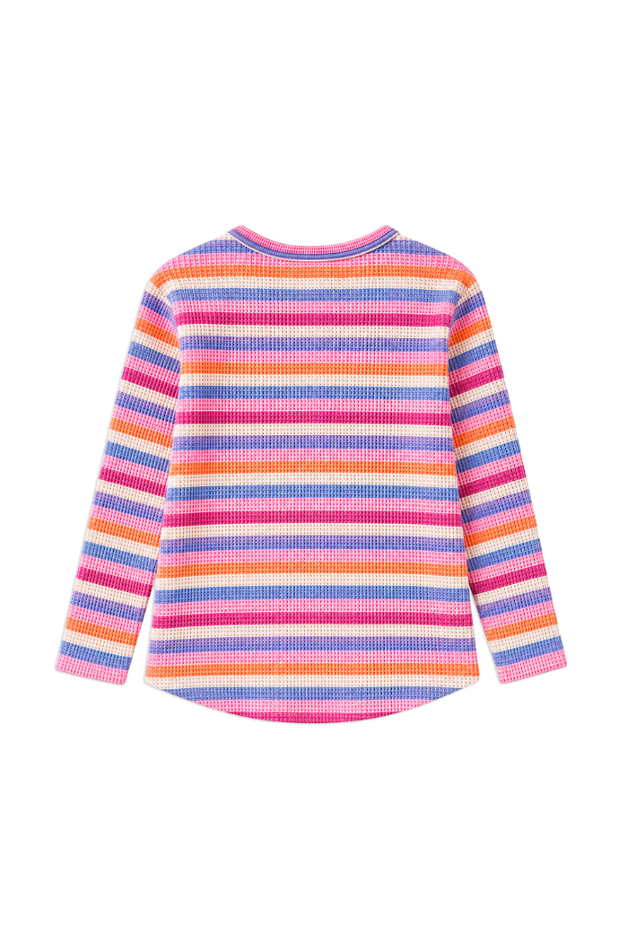 Pink Waffle Henley