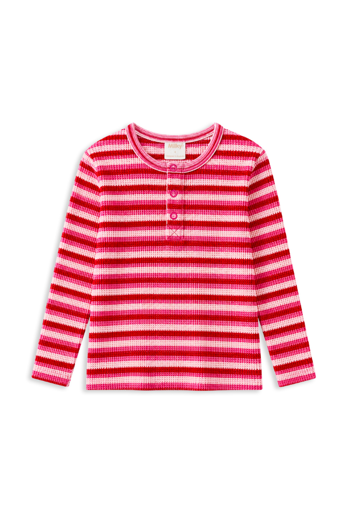 Stripe Waffle Henley