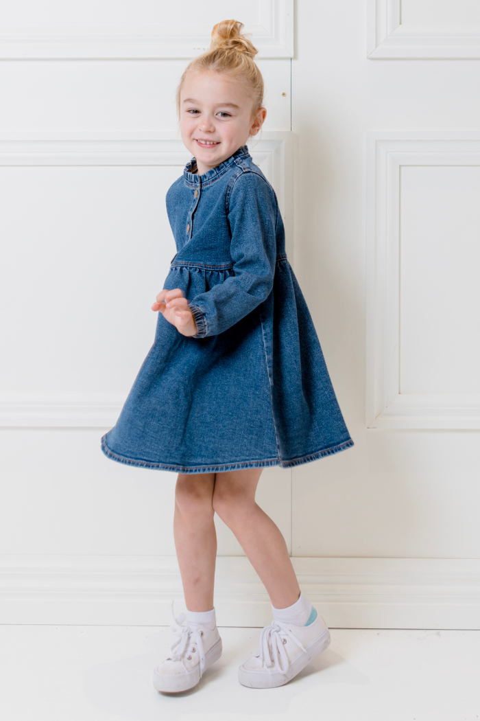 Mid Wash Denim Dress