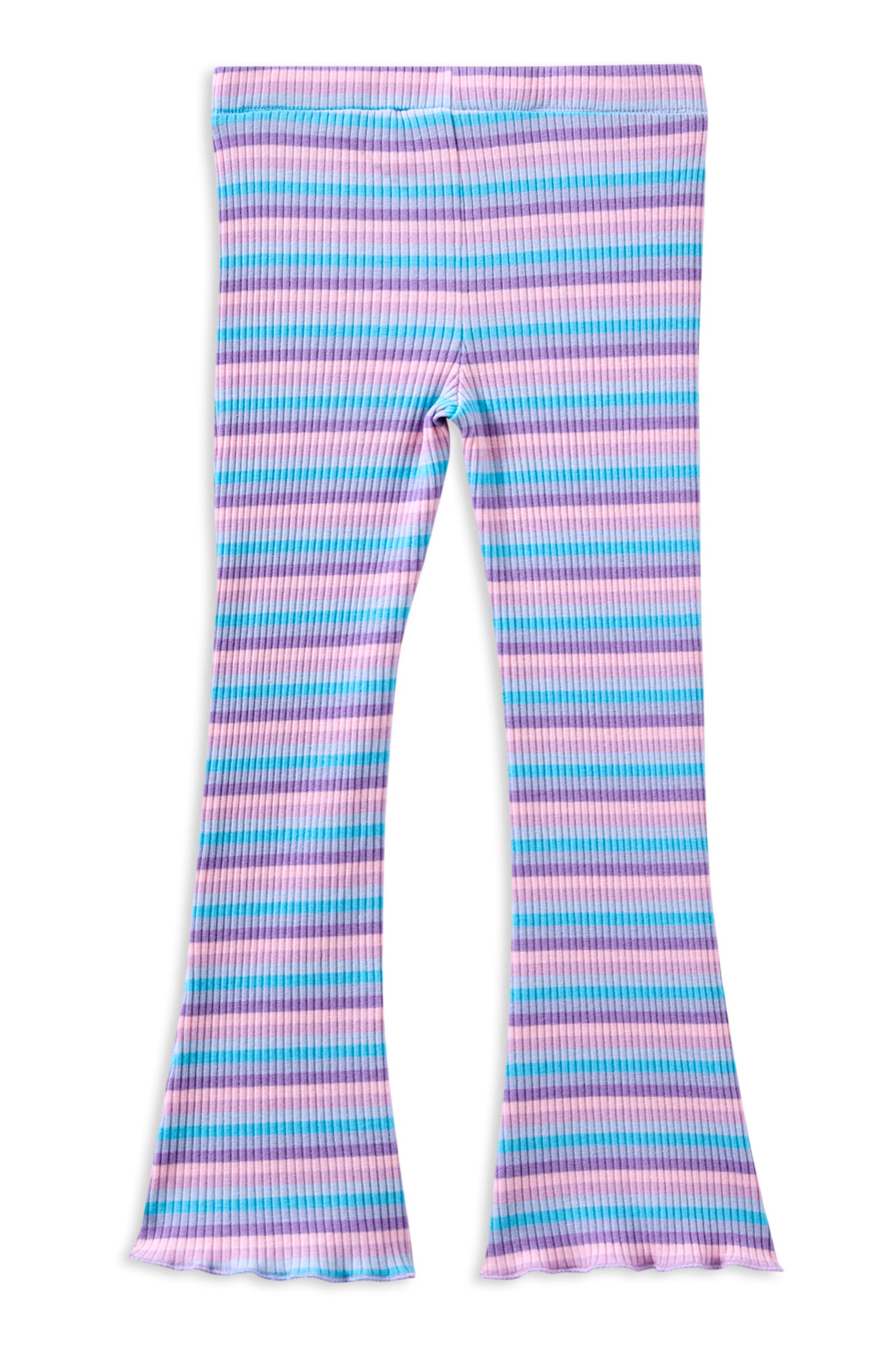 Lilac Stripe Rib Flared Legging