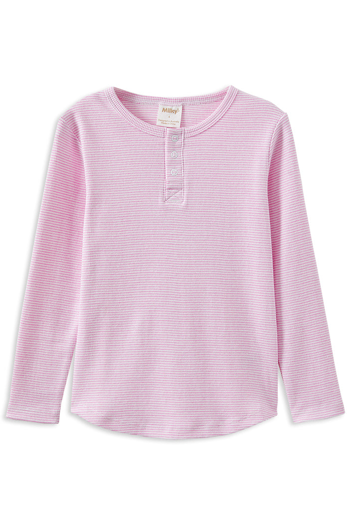 Pink Stripe Henley