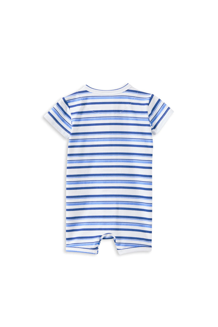 Blue Stripe Zip Romper